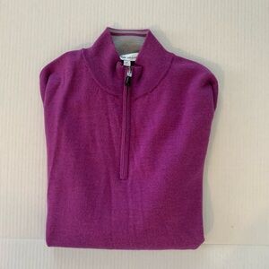 Peter Millar men’s purple wool & silk blend half zip sweater size Medium